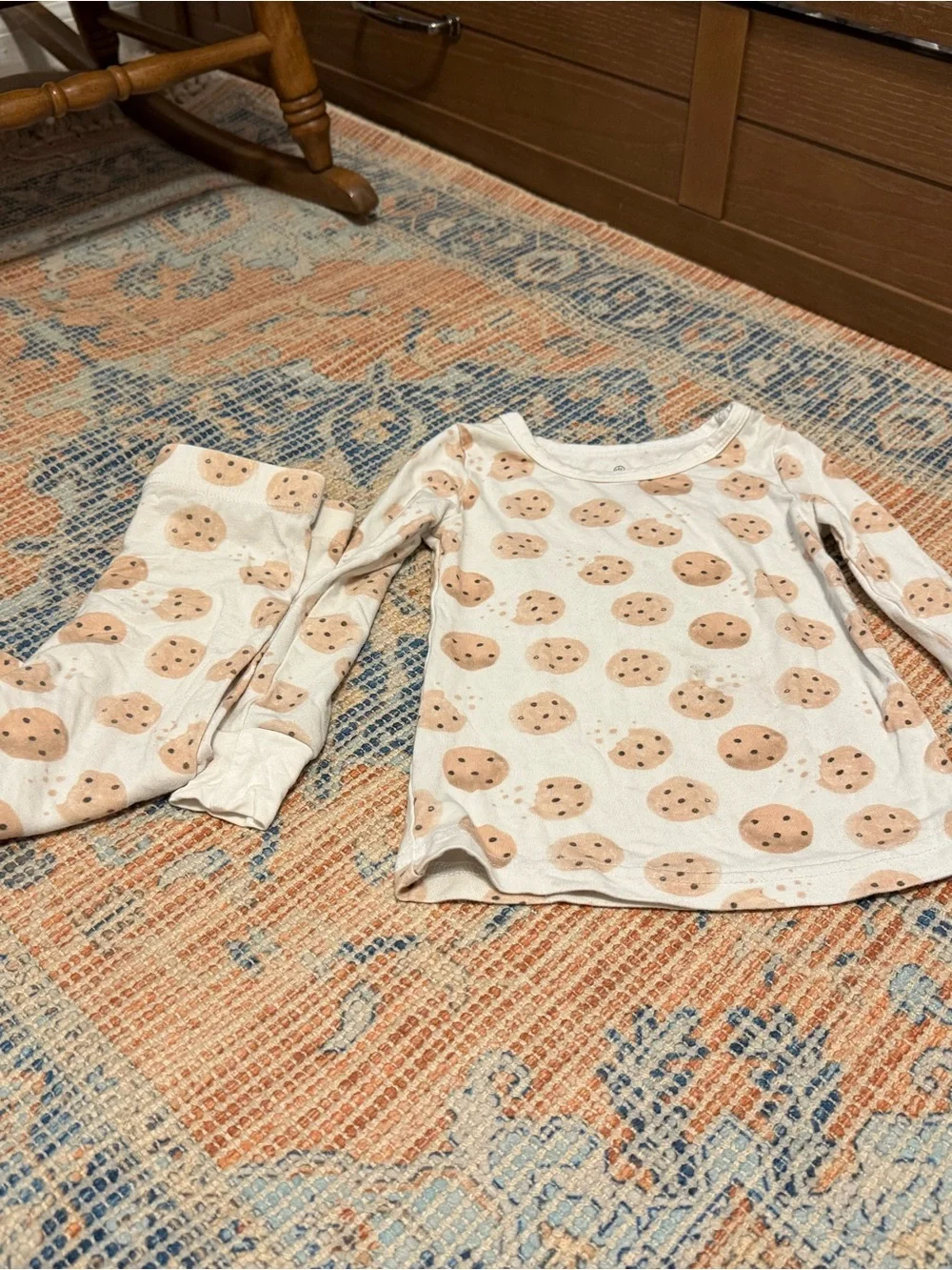 Caden Lane Cream Cookie-Print Pajama Set